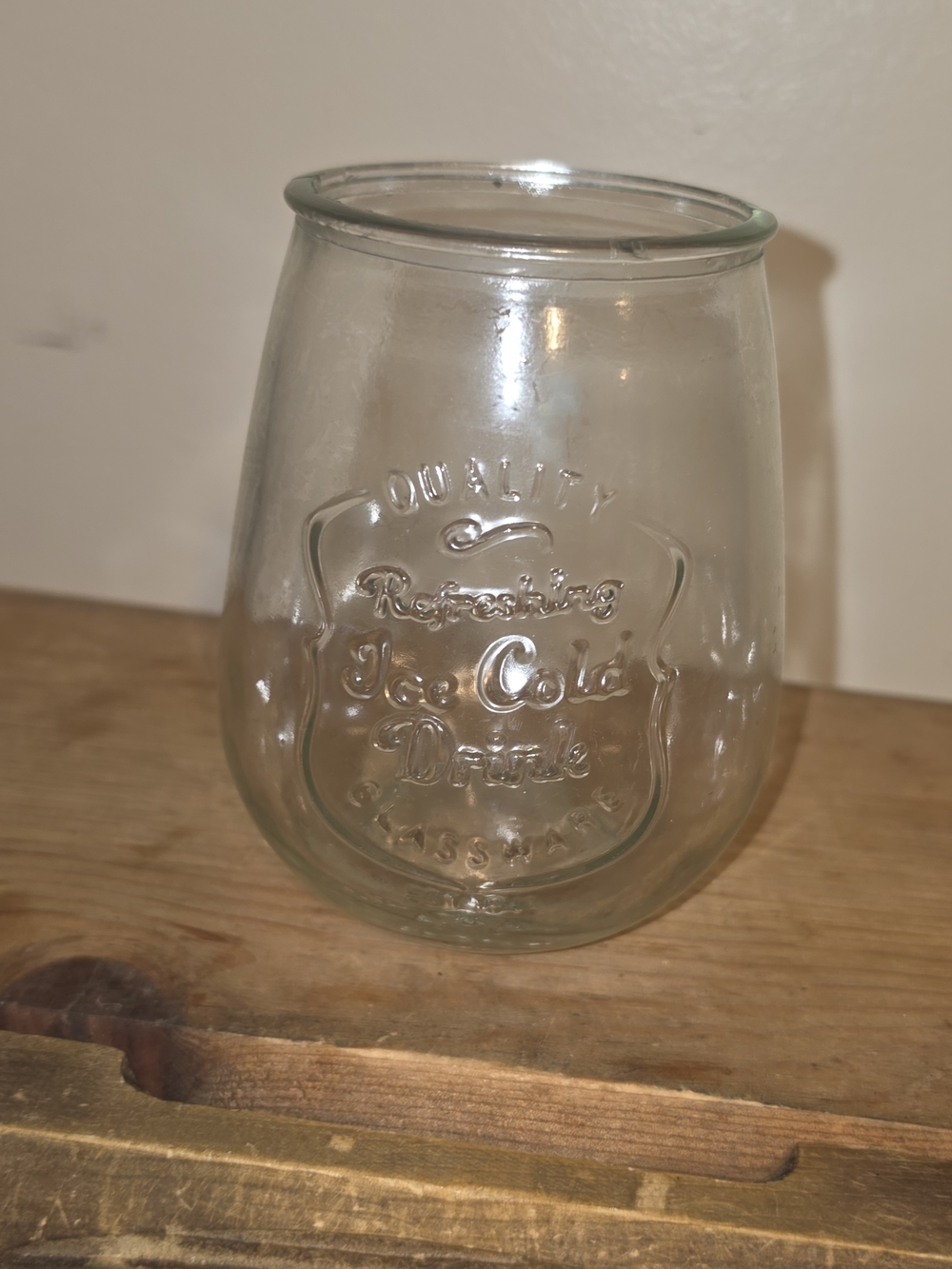 Clear Glass Beverage Jar - Classic Ice Cold Drink Design